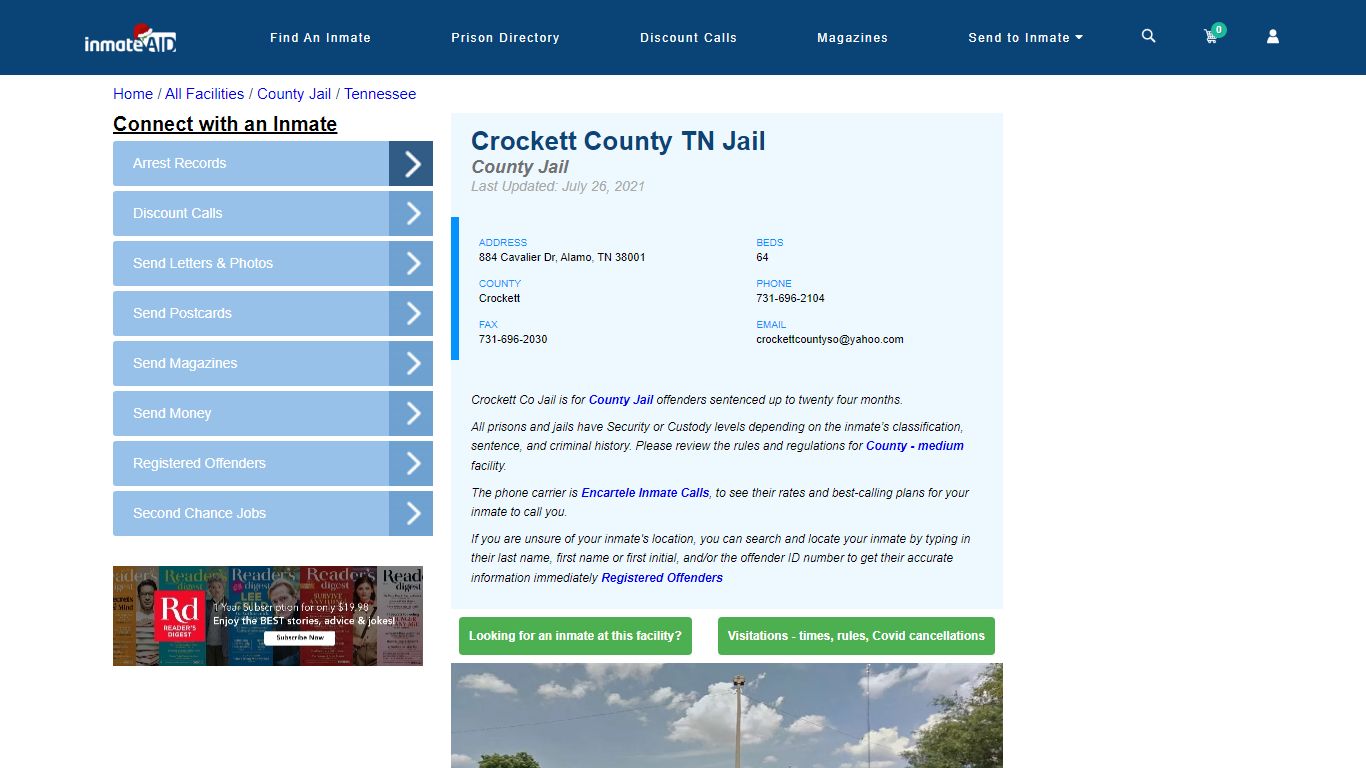 Crockett County TN Jail - Inmate Locator - Alamo, TN